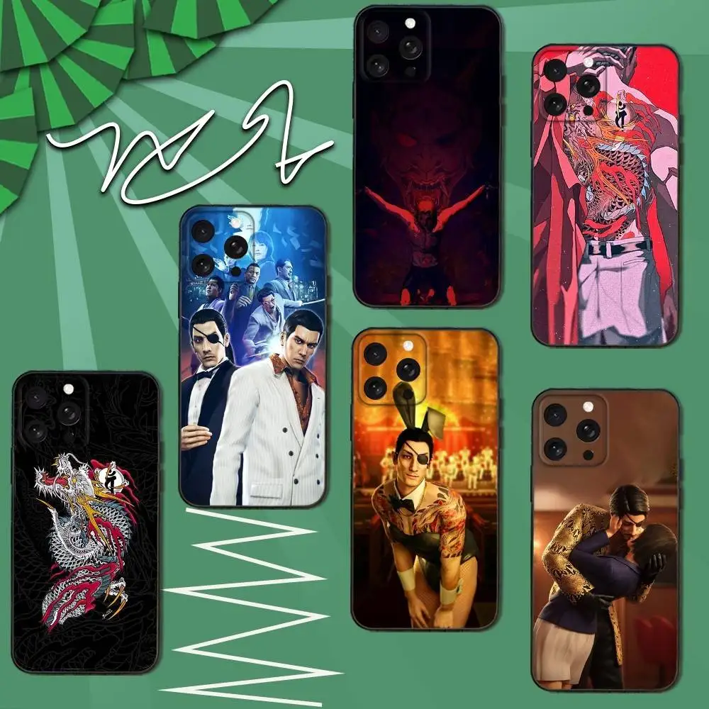 

Yakuza 0 Game Phone Case For iPhone 16e,16,15,14,13,12,11,Pro,X,XS,Max,XR,Plus,Mini Soft Black Cover