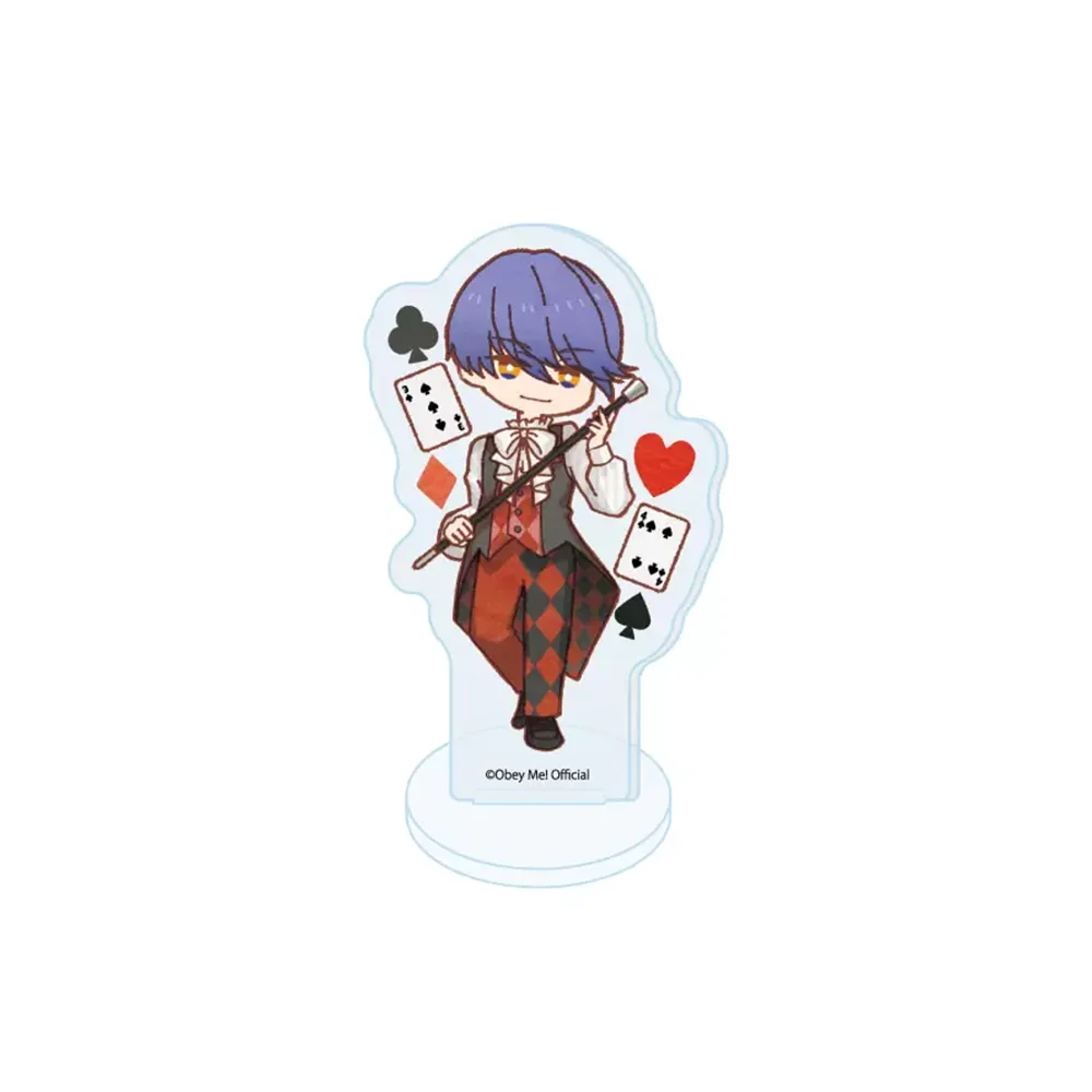 Anime Obey Me! Mammon Lucifer Leviathan Cute Cartoon 10CM Acrylic Stand Keychain Role Model Cosplay Desk Decor Collect Fans Gift