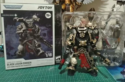 Figura de Acción Original JOYTOY Warhammer 40K Chaos Space Marines Black Legion Chosen Escala 1/18, Modelo de Juguete Coleccionable