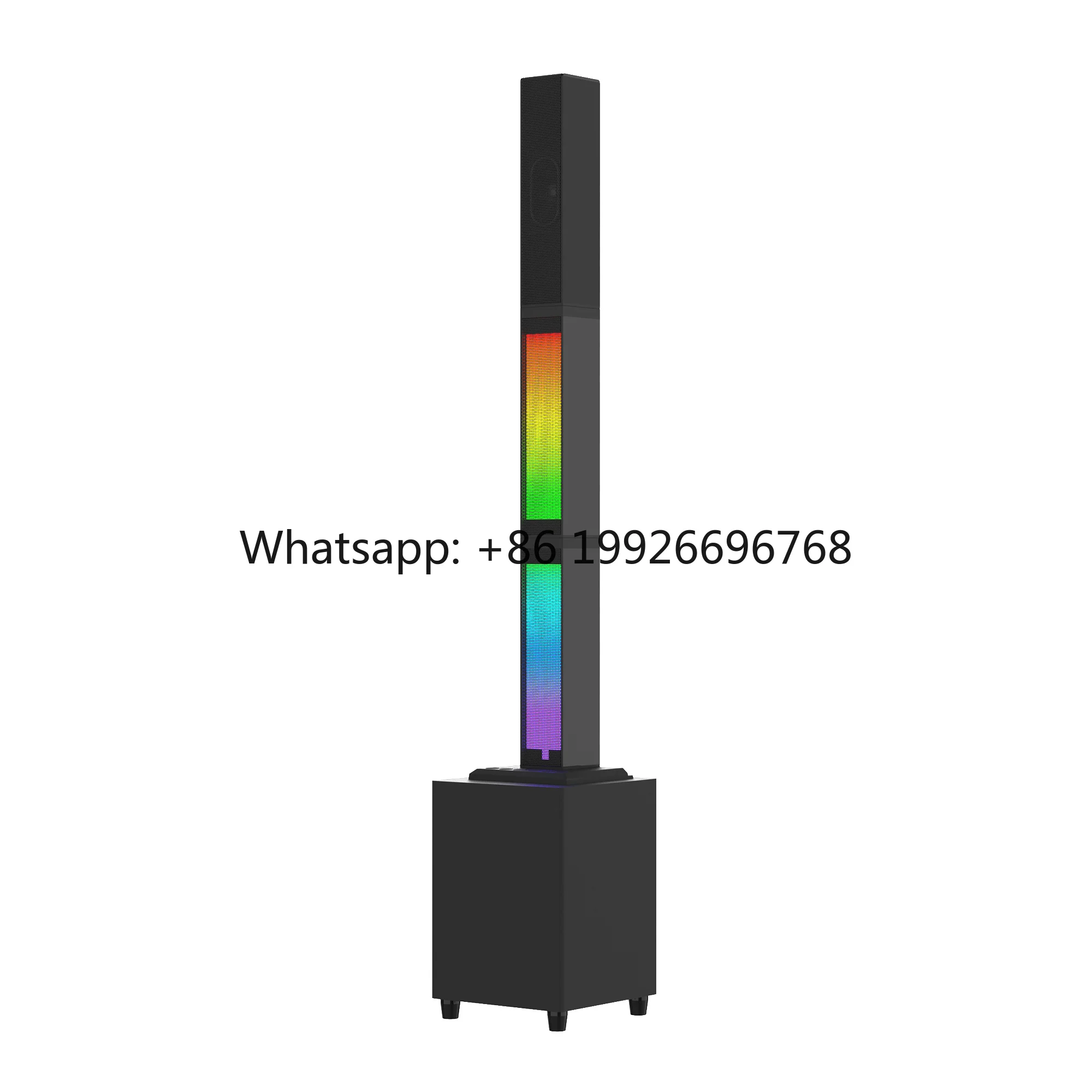 BS-68 45W Party Soundbar System Subwoofer Light Effects Dual Wireless Mics for Blue-tooth 5.0 Remote for Home Karaoke Movie