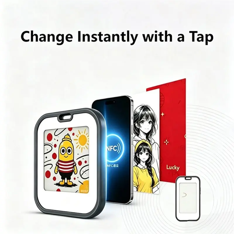 B16C-E-Ink Screen 1.54-Inch Mini Electronic NFC Bag Charm Hanging Ornament Wall Decoration Pet Ornament