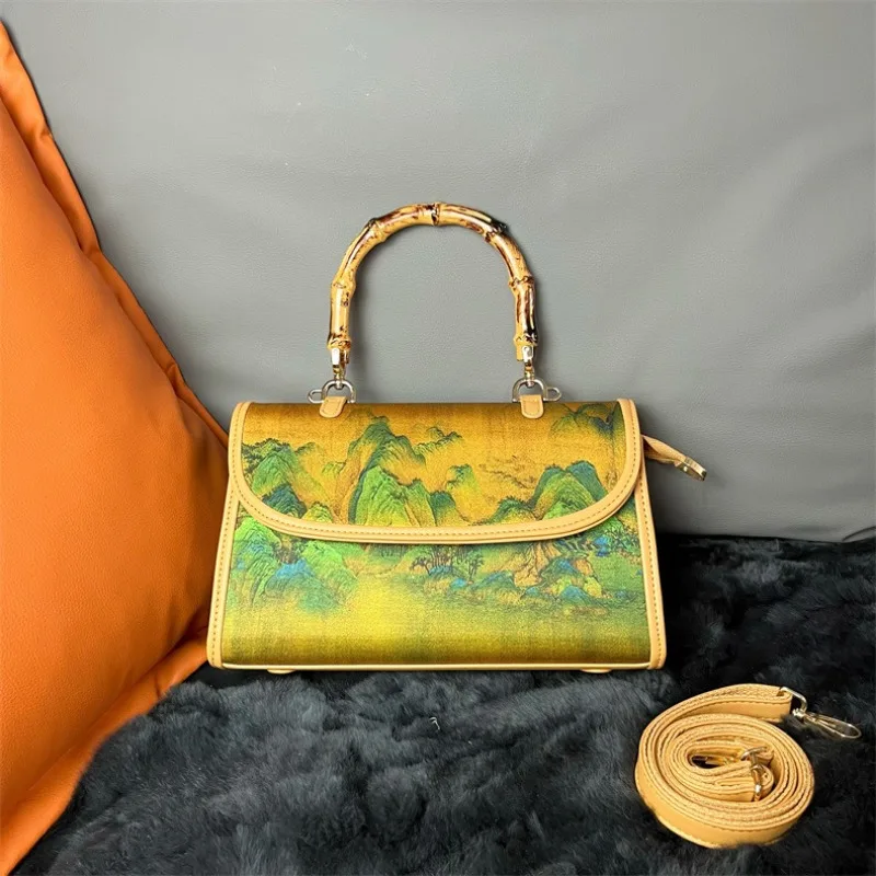 

Shoulder Bag Women's Chinese Style Retro Handbag Elegant Bamboo Messenger Luxury Handbags Designer Brand Bag