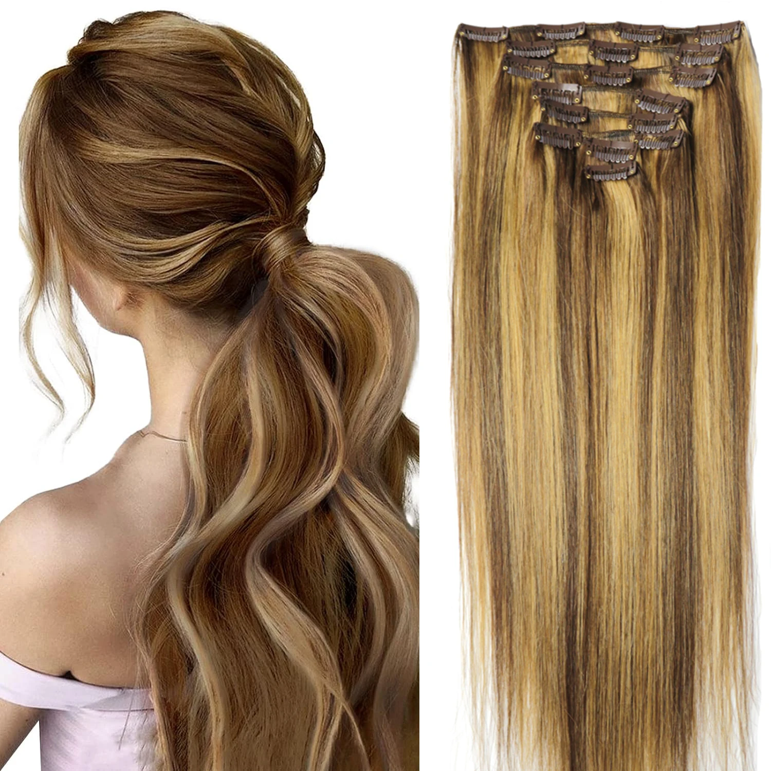 Chocola Clips In Brazilian Remy 100% Human Hair Extensions 16