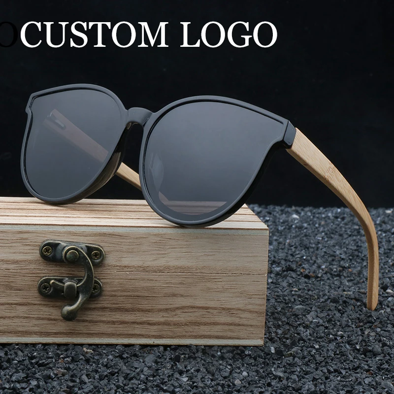 

Natural Bamboo PC Frame Sunglasses Fashion Polarized Women Glasses UV 400 Vintage Handmade Eyewears Applies to Beach Outdoor