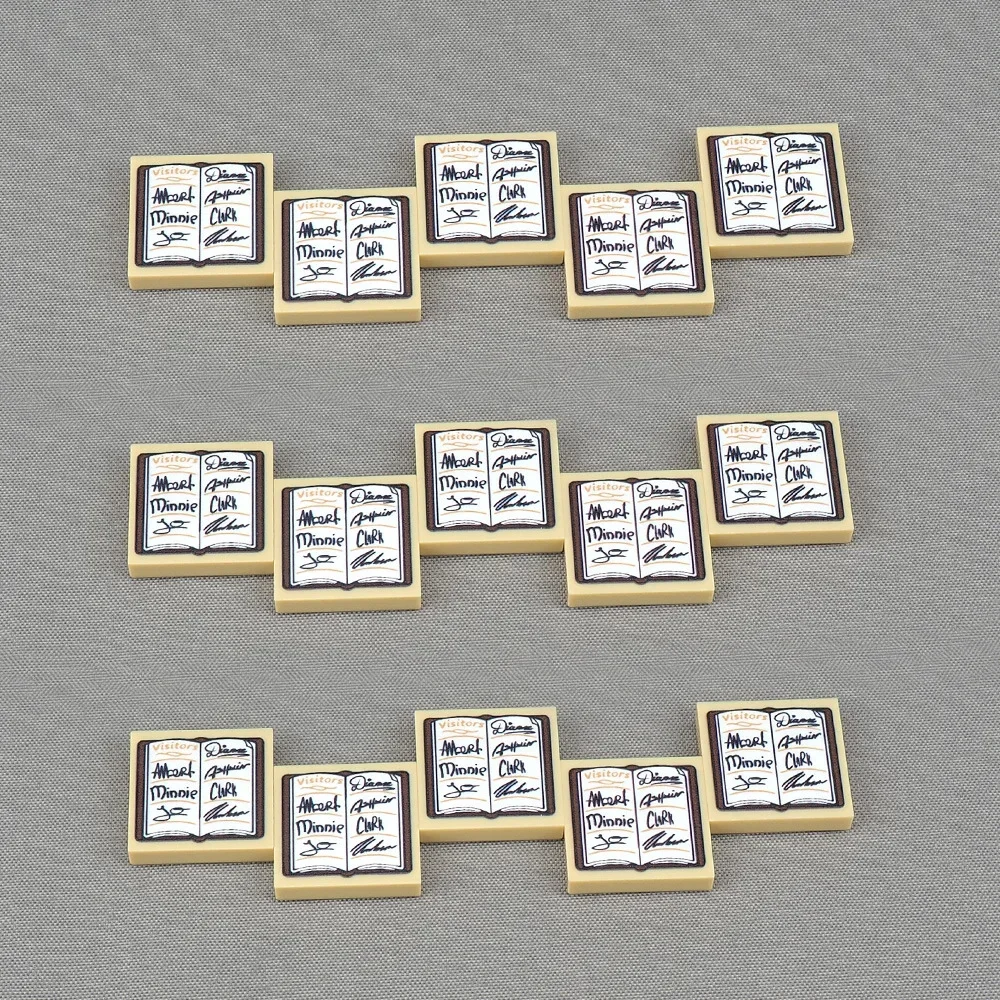 MOC 10PCS 3068pb1887 Besucher Unterschrift Gedruckt Muster Bausteine Haus Schloss Bord Ziegel Partikel Spielzeug Kinder Kind Geschenk