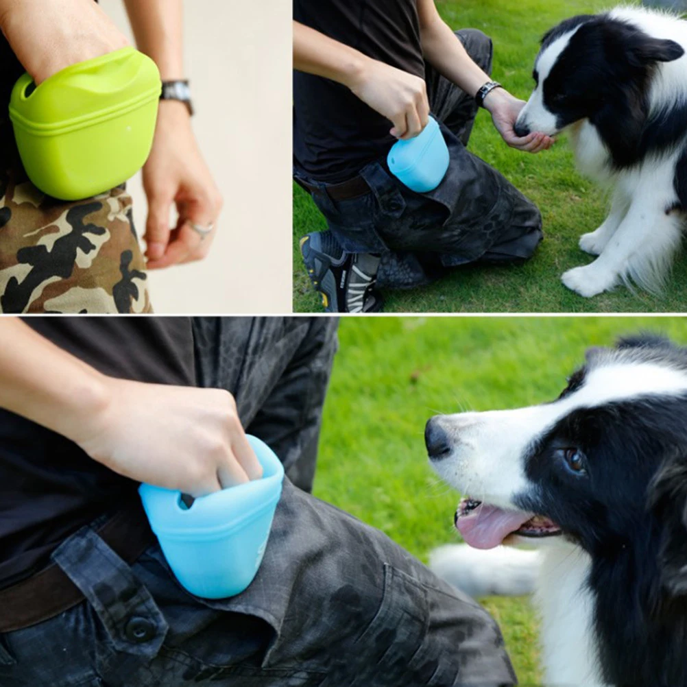 1pc silicone pet training bag, pet snack bag, dog training bag, outdoor training pet waist bag, waist bag, portable dog food bag
