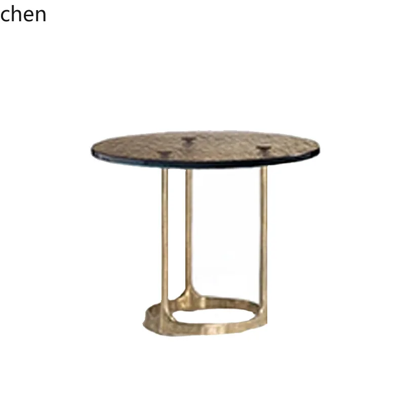 CZ Italian Style Acrylic Side Table High-End Living Room Home Small Round Table Modern Creative Brass Corner Table