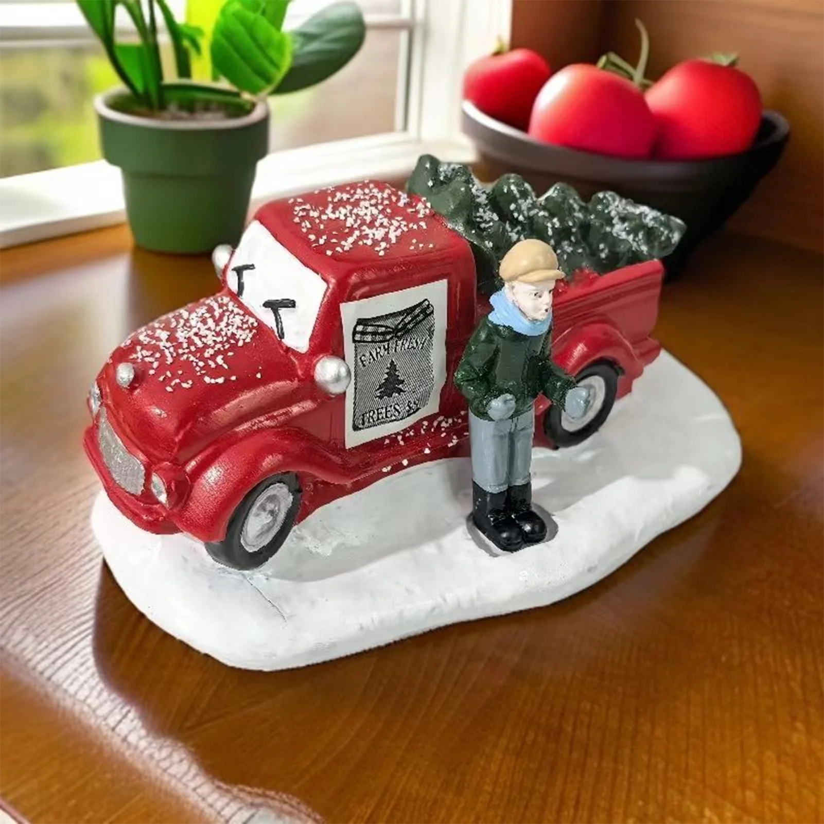 Christmas Truck Figurines Resin Vintage Rustic Car Model Christmas Farmhouse Decor For Holiday Party Offices Home Room Desk