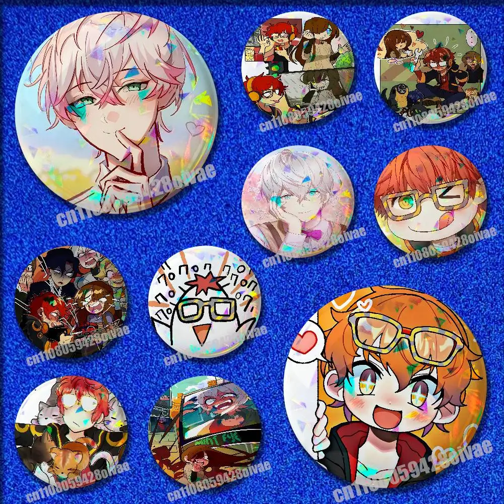 Anime Mystic Messenger Game 707 Insignia Badge Cover For Brooch Ornament 75mm 25mm 44mm 32mm 58mm Round Pin