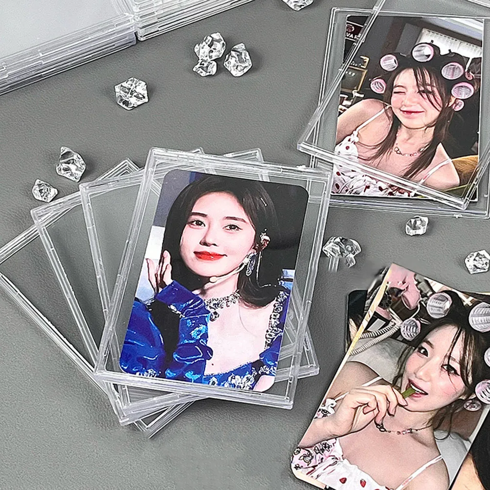 Acrylic Photocard Sleeves Transparent Card Brick Top Loaders Korean Idol Photo Card Holder Display Standing Photo Frame