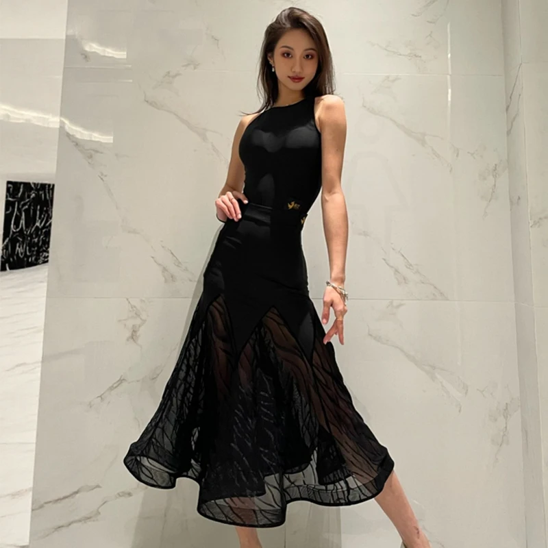 

New Women Ballroom Dance Performance Dresses Adults Waltz Modern Dancing Suits Stage Latin Dance Competition Costume SL13055