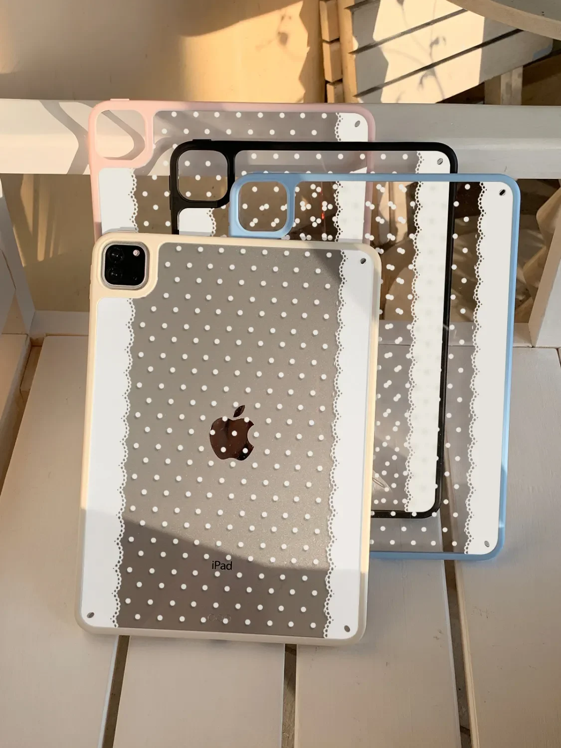 Korea ins Lace Edge Polka Dots Cover For iPad Pro 13 11th M5 M4 12.9 A16 10 8 7 9th 10th For Ipad Air 11 M2 M3 Mini Tablet Case