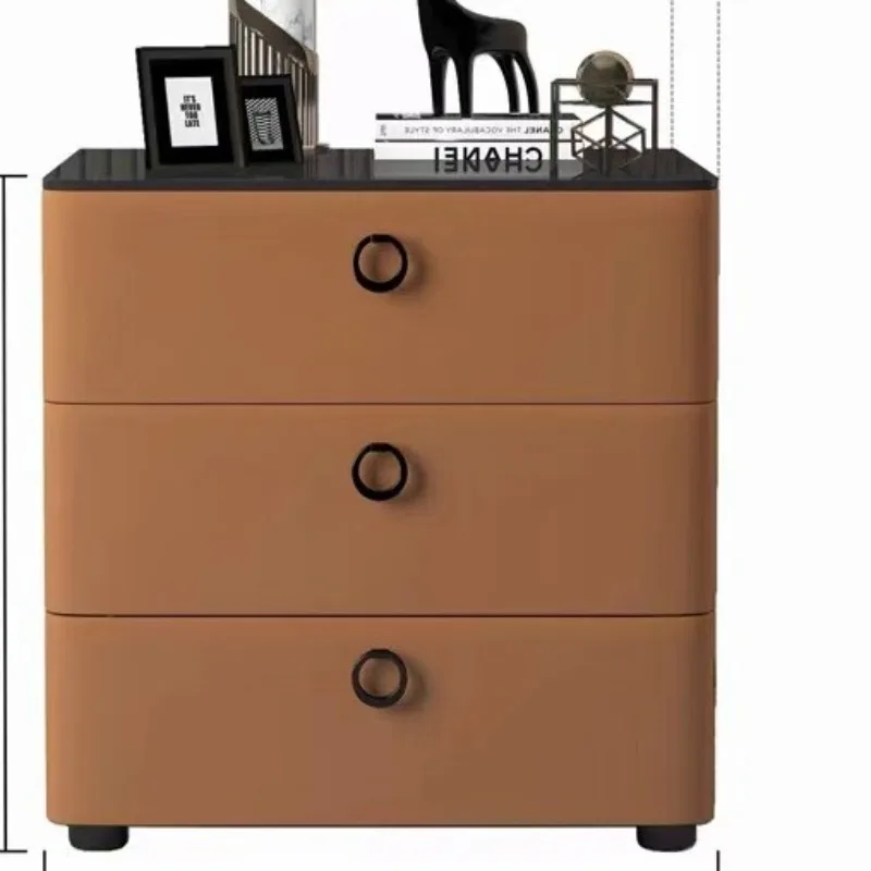 

Light luxury bedside table Simple modern high-end glass bedside table New installation-free Internet celebrities
