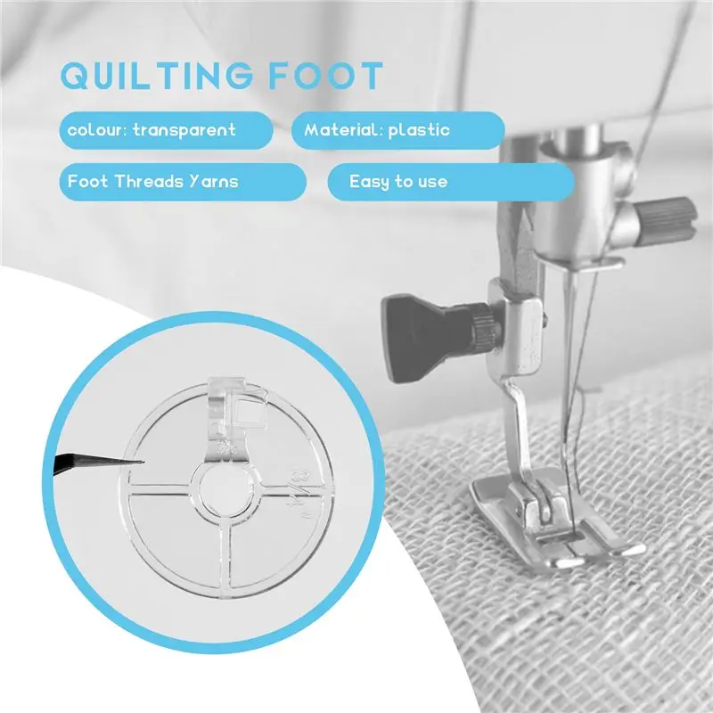 LIKE WISH Clear Couching Decorative Foot Threads Yarns,Embroidery Free Motion Echo Presser Foot For Low Shank Sewing Machines