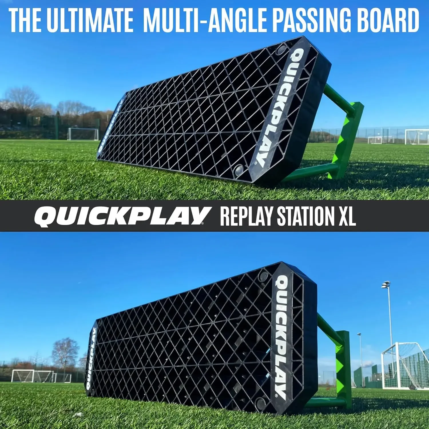 Replay Station Soccer Rebound Board - Portable Dual Surface Soccer Rebounder with Adjustable Angle - Soccer Training E