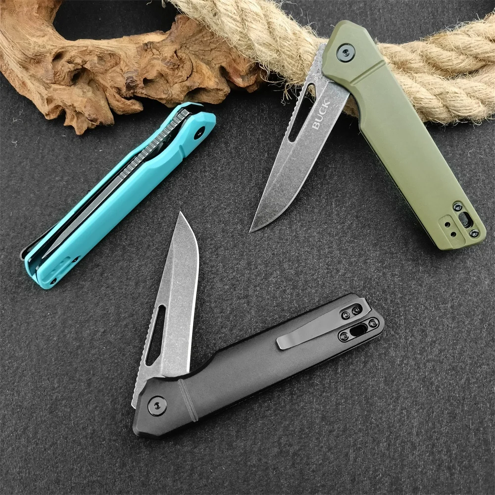 BK 239 Infusion Pocket Flipper Folding Knife Black Stonewashed 8Cr13Mov Tanto Blade Nylon Fiber Handles Camping Tactical Tool