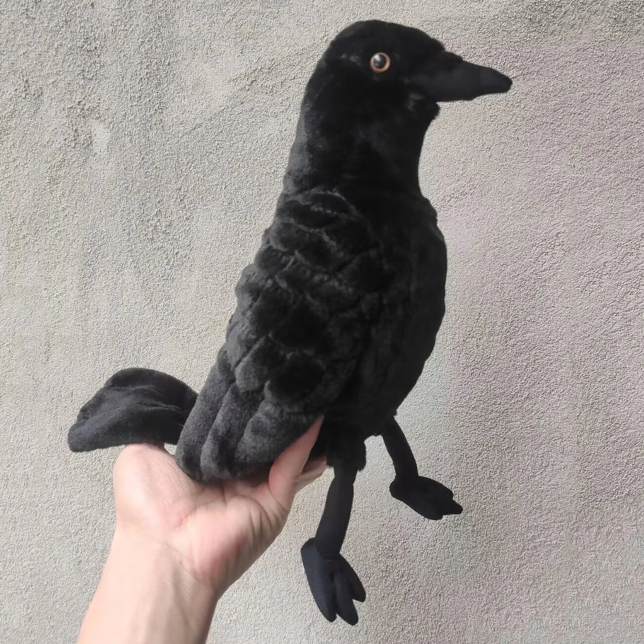 Simulated Animal Crow Corvus Validus Black Bird Ravens Jackdaw Wild Nature Zoo Model Plush Toy Stuffed Doll Girl Boy Friend Gift