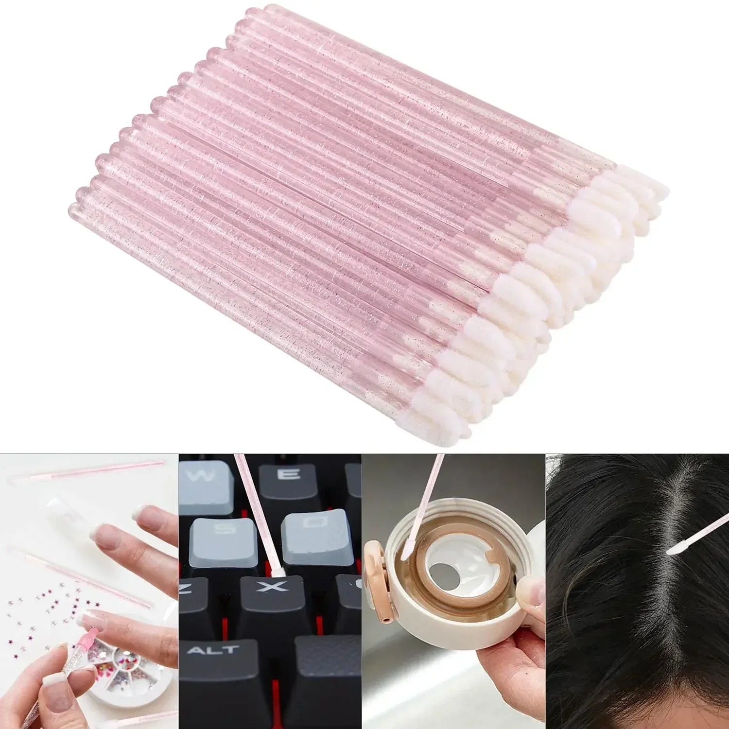 ขายร้อน 1000pcs Disposable Crystal Stick Lip Brush มาสคาร่า Applicator แปรงเพชรเครื่องสําอางค์สําหรับขนตา S