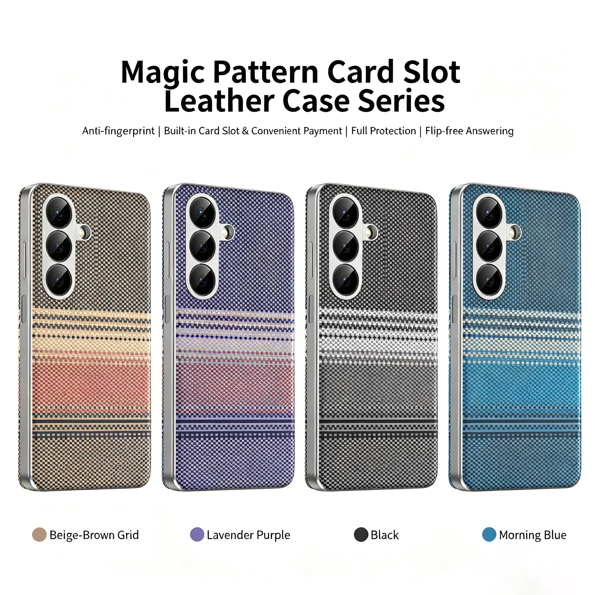 

Carbon Fiber Texture PU Leather Card Pocke Case for Samsung Galaxy S23 S24 S25 S26 Ultra Plus Flip Smart Display Window Cover