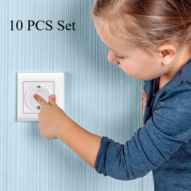 10pcs Baby Safety Child Electric Socket Outlet Plug Protection Security Two Phase Safe Lock Cover Kids Sockets Cover Plugs
