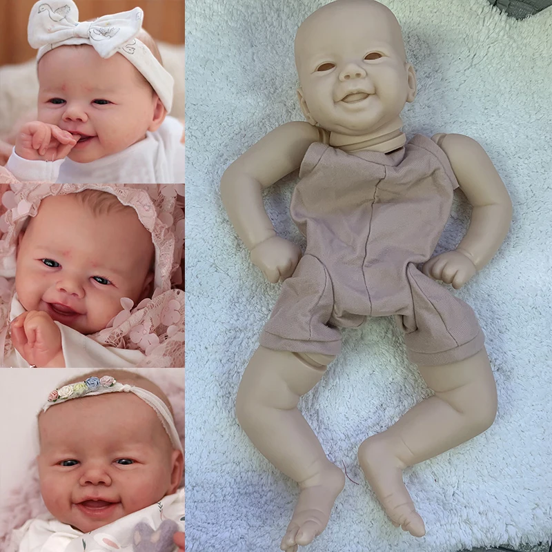 

21inch Sweet Baby Emmy Reborn Doll Kit Lifelike Soft Vinyl Unfinished Unpainted Doll Parts with Cloth Body and Eyes Reborn Suppl