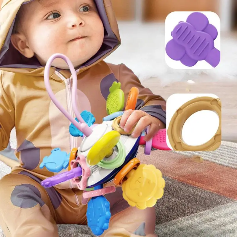 

Pull String Toy Montessori Educational Toy Silicone Pull String Activity Toy Sensory Development Baby Toys Baby Motor skills toy