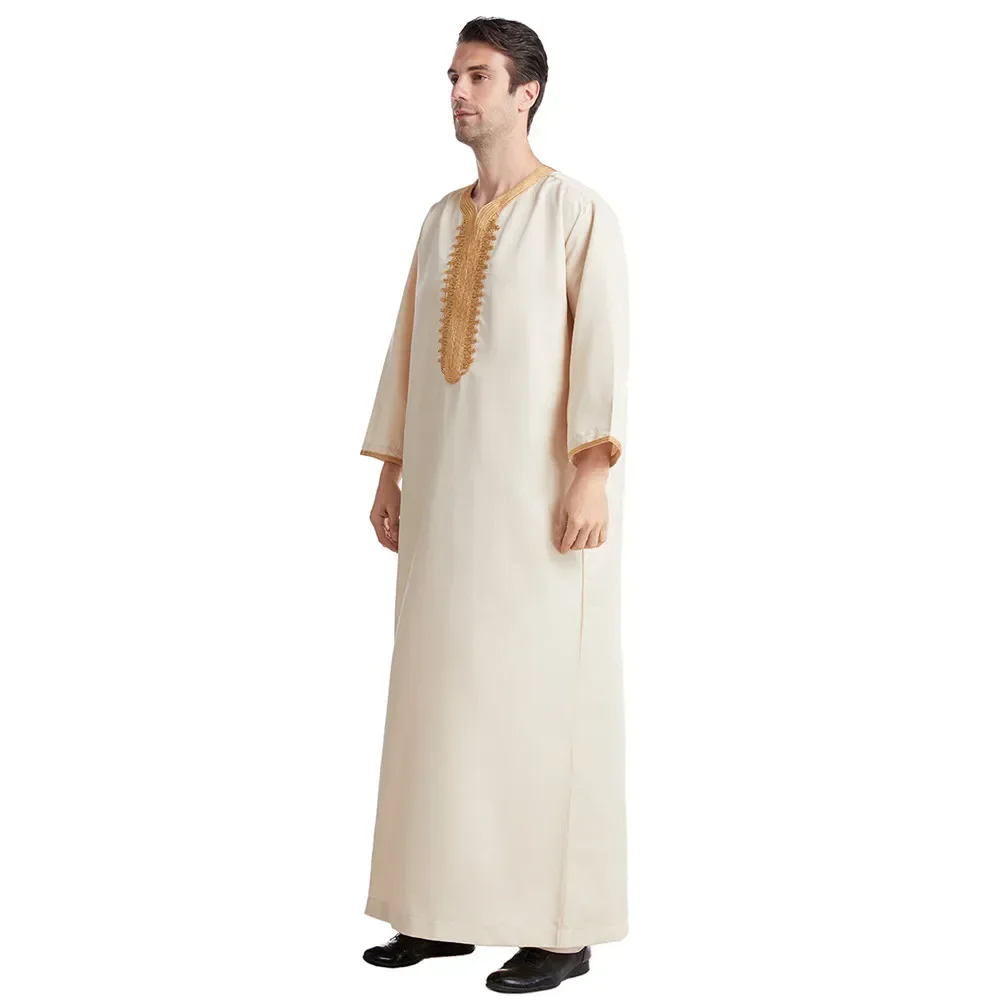 Men Long Robe Eid Muslim Man Jubba Thobe Modest Islam Clothing Dubai Saudi Abayas Prayer Abaya Kaftan Ramadan Morocco Dress 2025