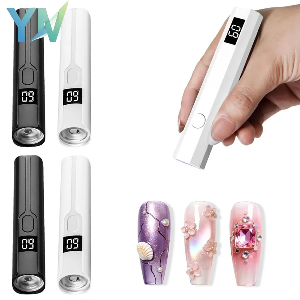 Akumulatorowa lampa UV LED do paznokci, przenośna mini suszarka do żeli, ręczna szybka lampa utwardzająca lakier do paznokci, profesjonalny manicure domowy.