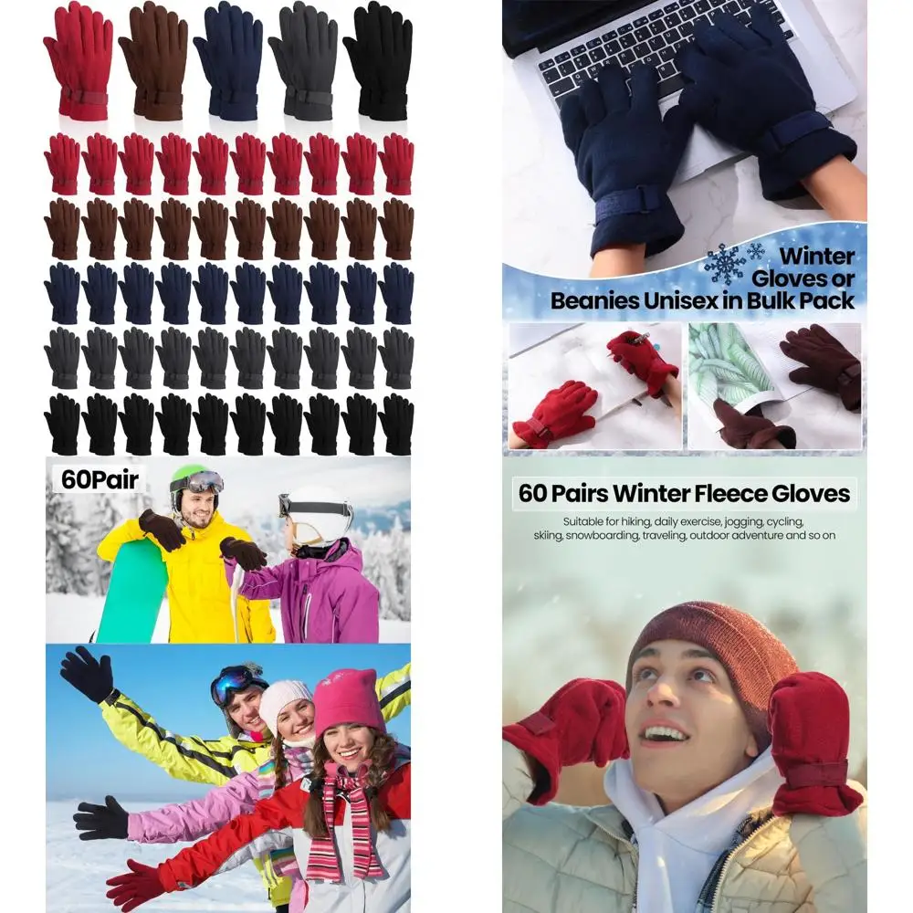 

Men's Bulk Thermal Fleece Gloves for Winter, Soft Warm Sports Cozy Gloves, Ideal for Cold Weather Driving and Outdoor Activities