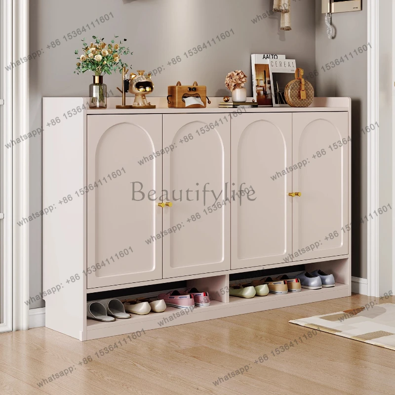 Cream style Narrow shoemaker shoe rack  home entrance shoe cabinet entryway Organised shoe cupboard living room furniture