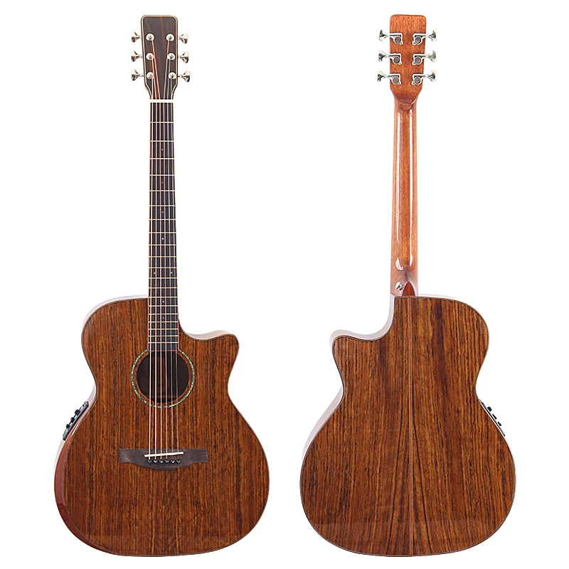 40Inch High Grade Acoustic Electric Guitar Armrest Body High Gloss With EQ Free Bag Strap String Folk Guitar view 6