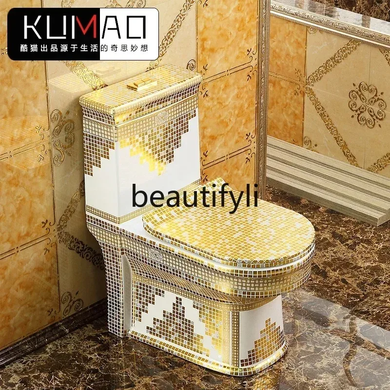 cn0420 مرحاض منزلي ذهبي اللون من السيراميك، مرحاض دوامي فائق، شقة صغيرة، مزيل العرق، لون المرحاض