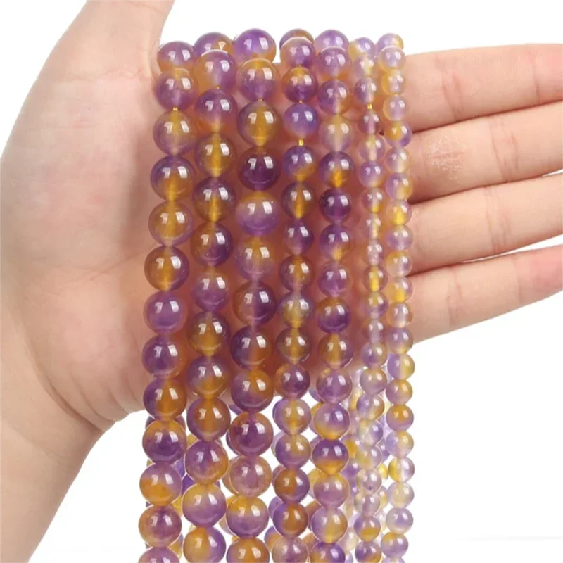 Natural Stone Beads Ametrine  beads For Jewelry Making DIY Bracelet 4 6 8 10mm