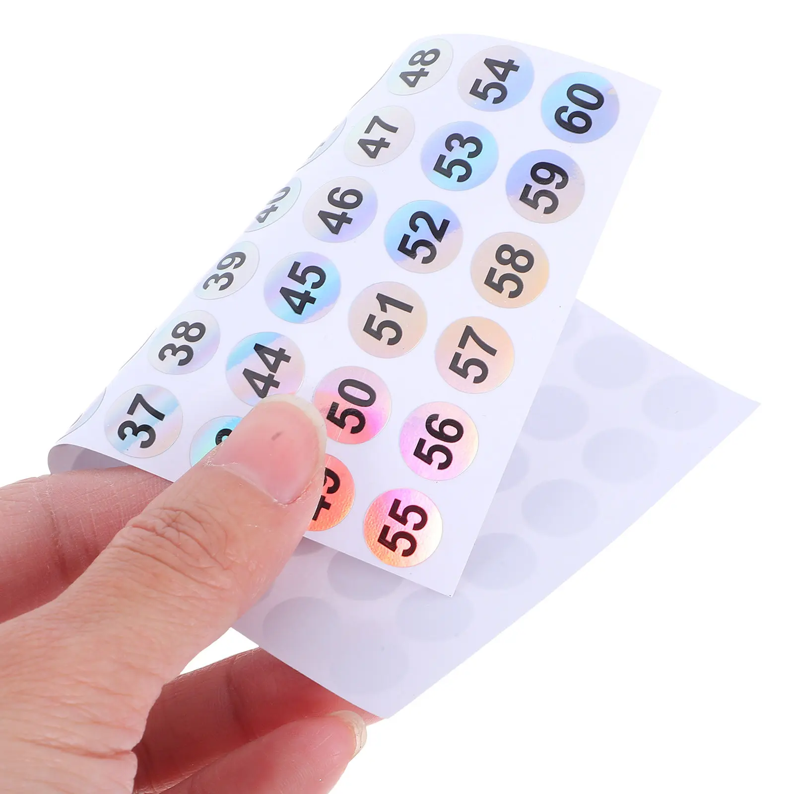 

50Pcs Colorful Round Number Labels 01-60 Consecutive Number Stickers Strong Adhesive for Inventory Management Storage