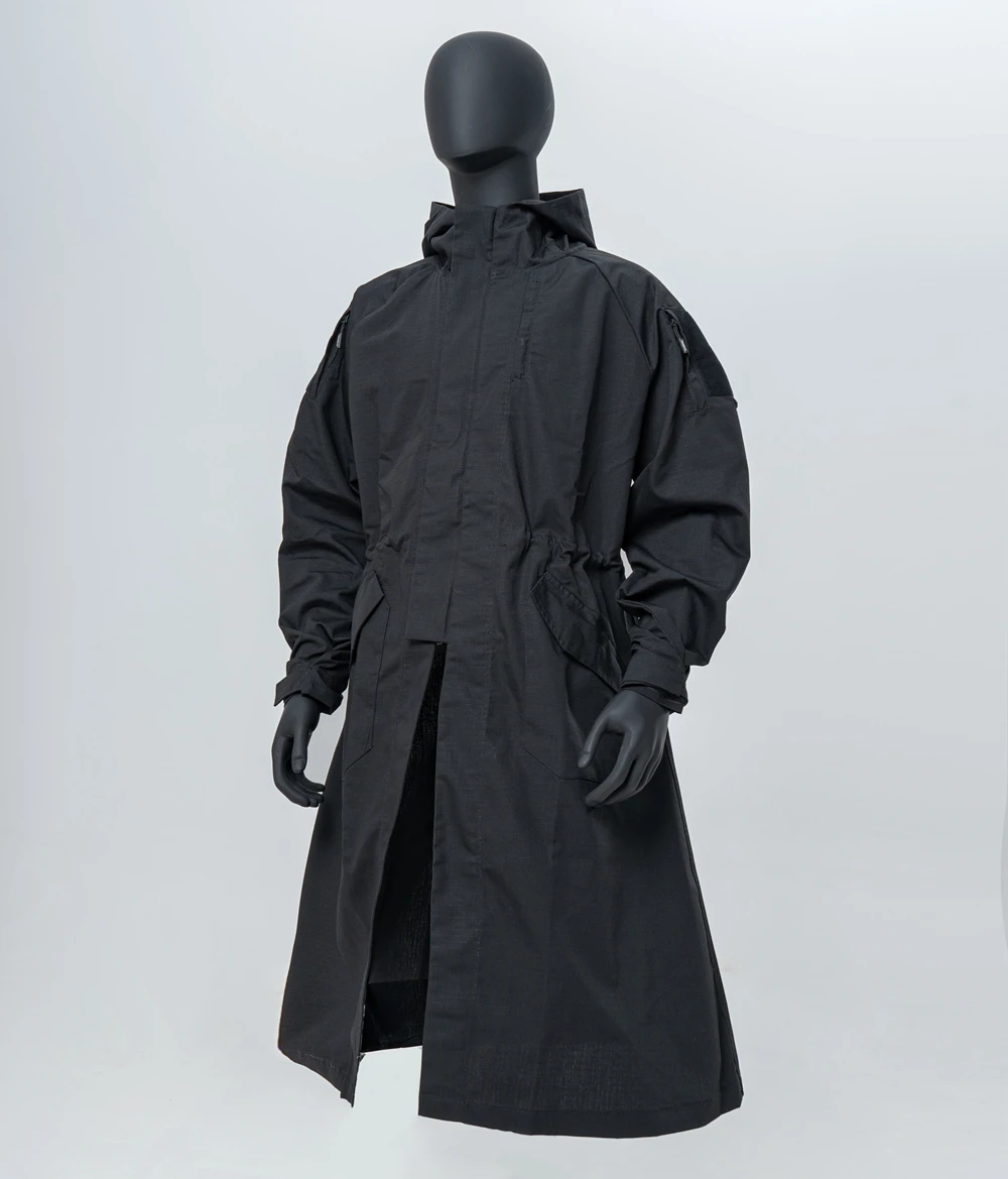 

Тактическая удлиненная куртка BACRAFT для активного отдыха, улучшенная модель, имитация конопляного крепа, длинное пальто-ветровка