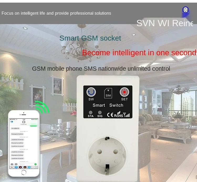 16A SC1 Eu Gsm Stopcontact Smart Power Socket Outlet Temperatuursensor Controller Plug Elay Smart Outlet Switch Sms Call