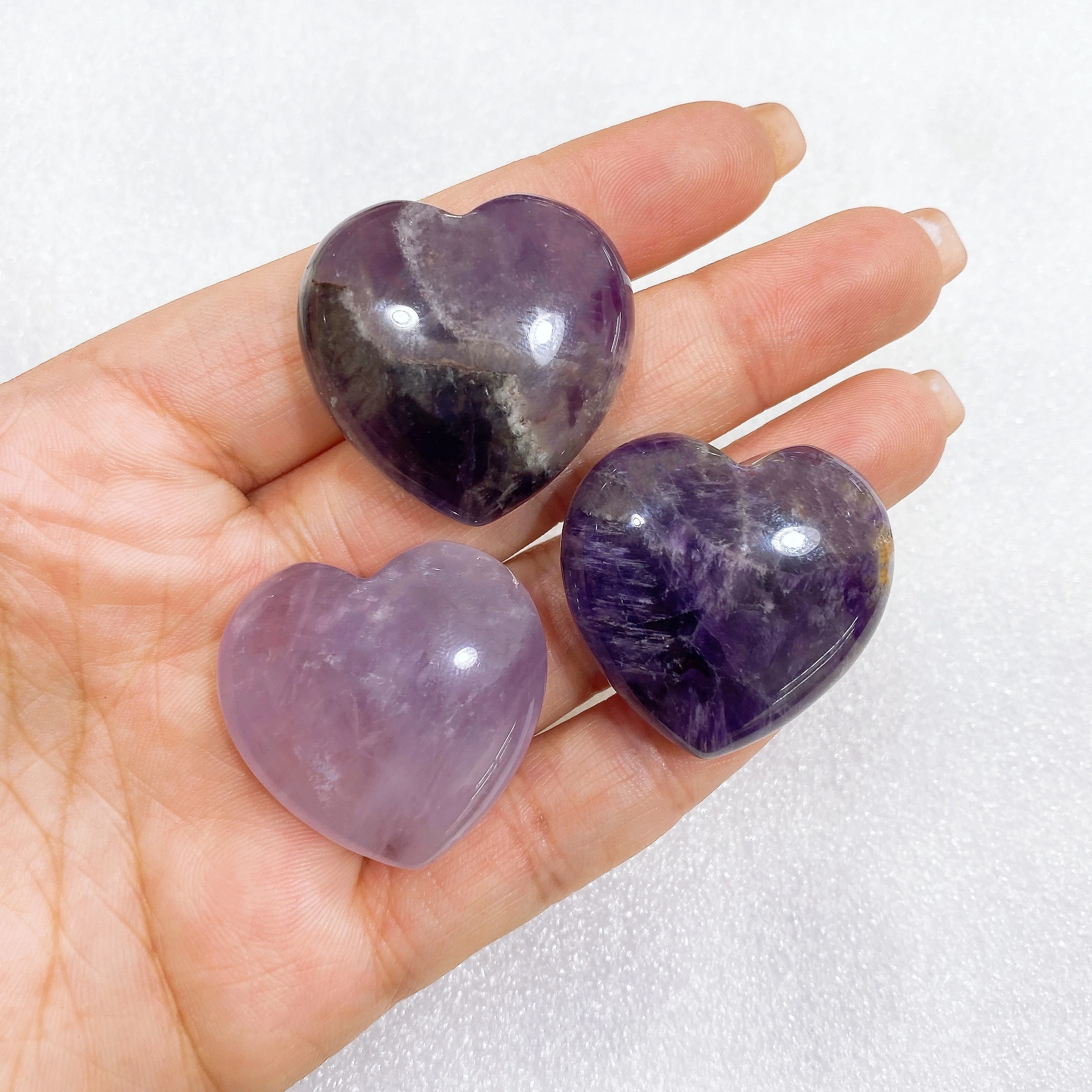 30mm Natural Heart Shape Statue Crystal Stone Reiki Healing Love Ornament Chakra Carving Figurine Home Decor Mineral Gem Gift