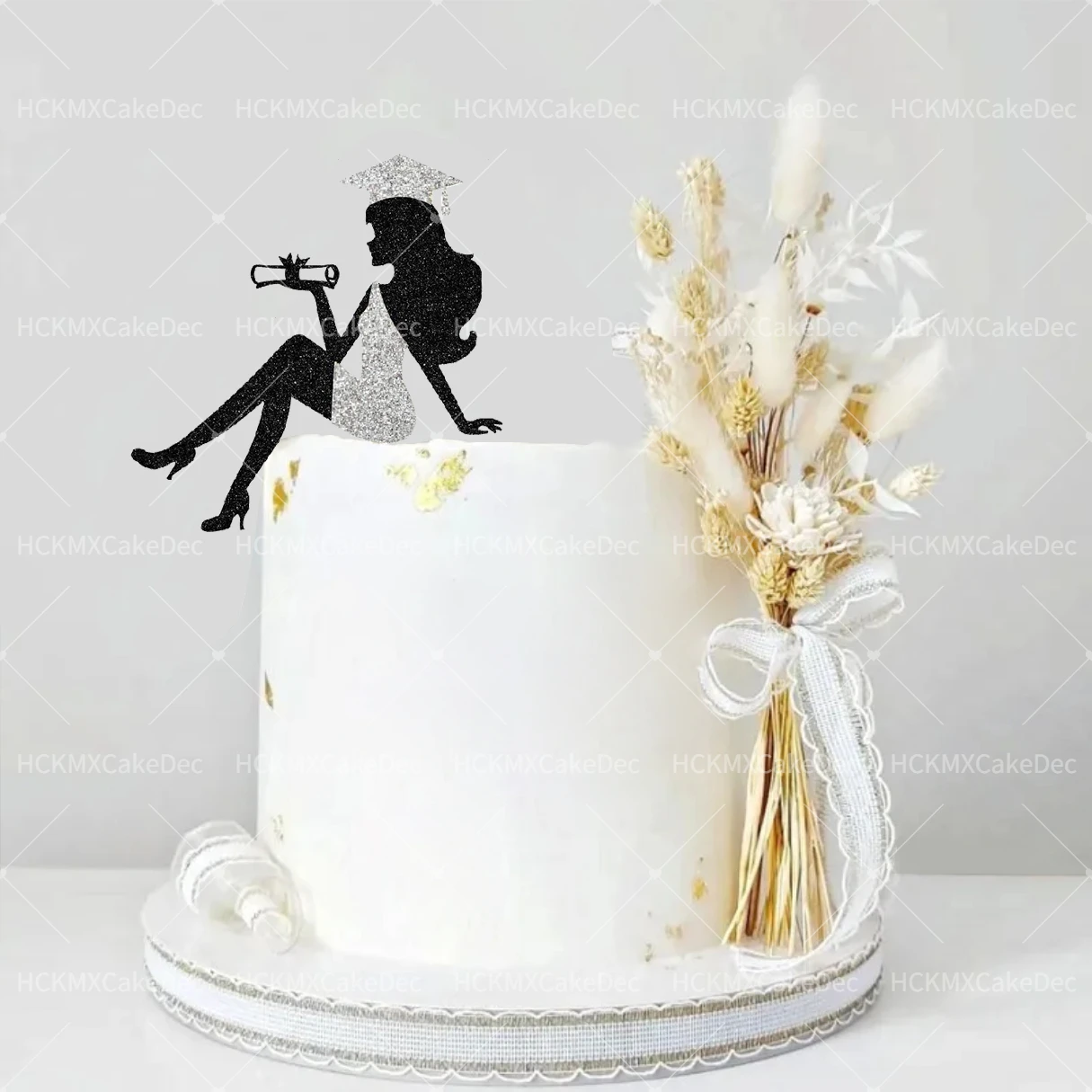 5 個/1 個ハイヒール女性卒業ケーキトッパーグリッター卒業ケーキ卒業証書卒業ケーキ卒業テーマパーティーサプライ