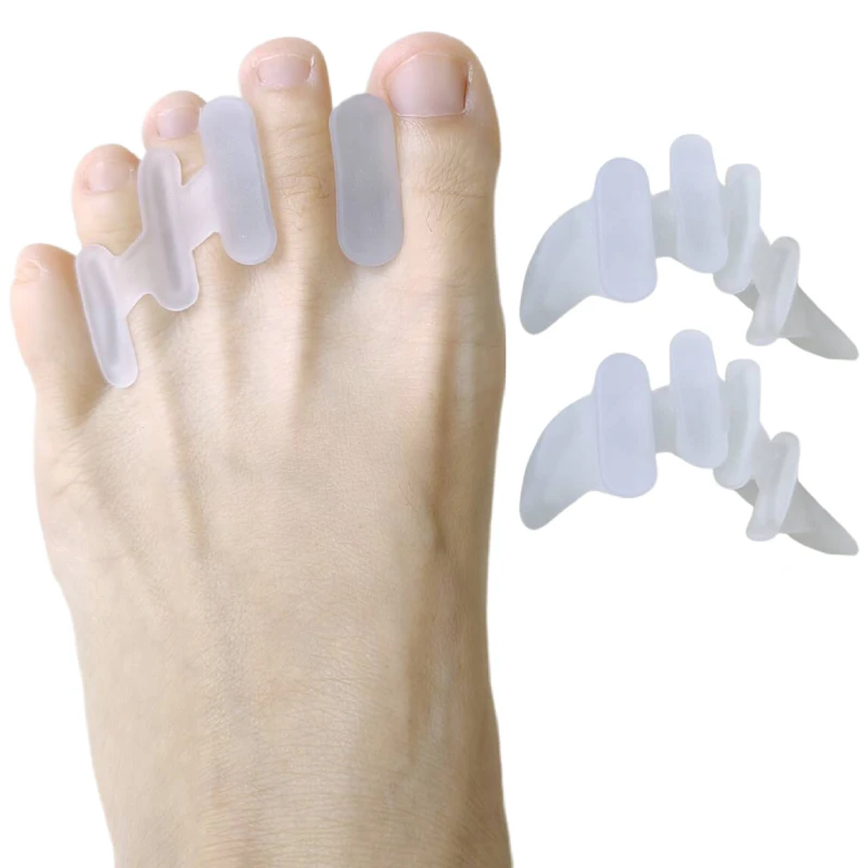 

2Pairs Silicone Gel Toe Straightener Valgus Corrector Pedicure Separator Orthopedic Pad Bunion Protector For Toes Foot Care