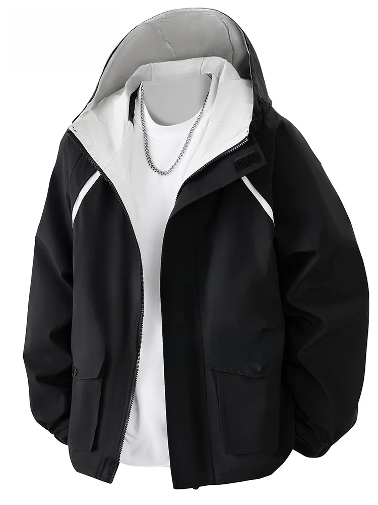 

Мужская толстовка MoChao Workwear большого размера, весенне-осенняя, модная, свободная, повседневная, с капюшоном, верхняя одежда