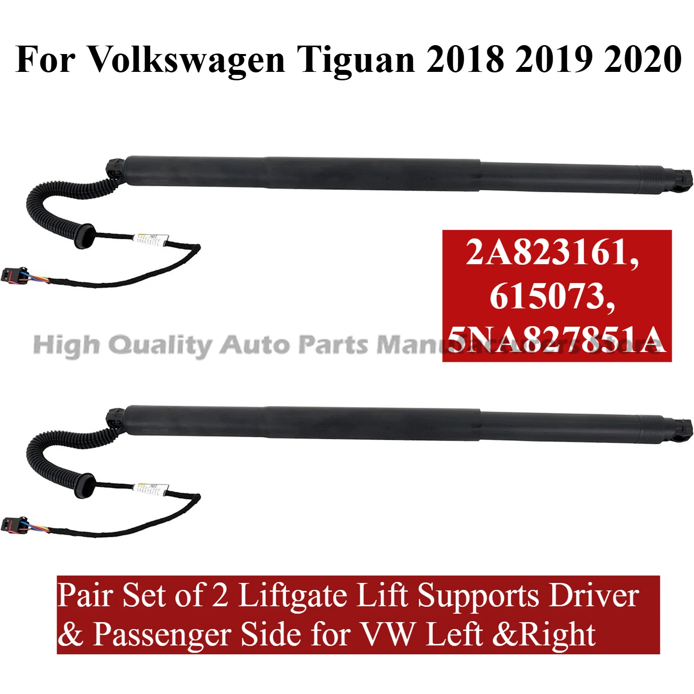 

For Volkswagen Tiguan 2018 2019 2020 Pair Set of 2 Liftgate Lift Supports for VW Left Right 5NA827851A 2A823161, 615073