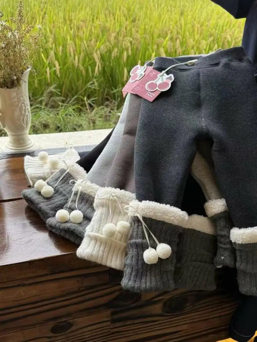 Thiened Fce Gefütterte Patchwork-Samt-Ballhose Kinder Winter Warme Lange Hose Mädchen Unterwäsche Hosen Intimated...