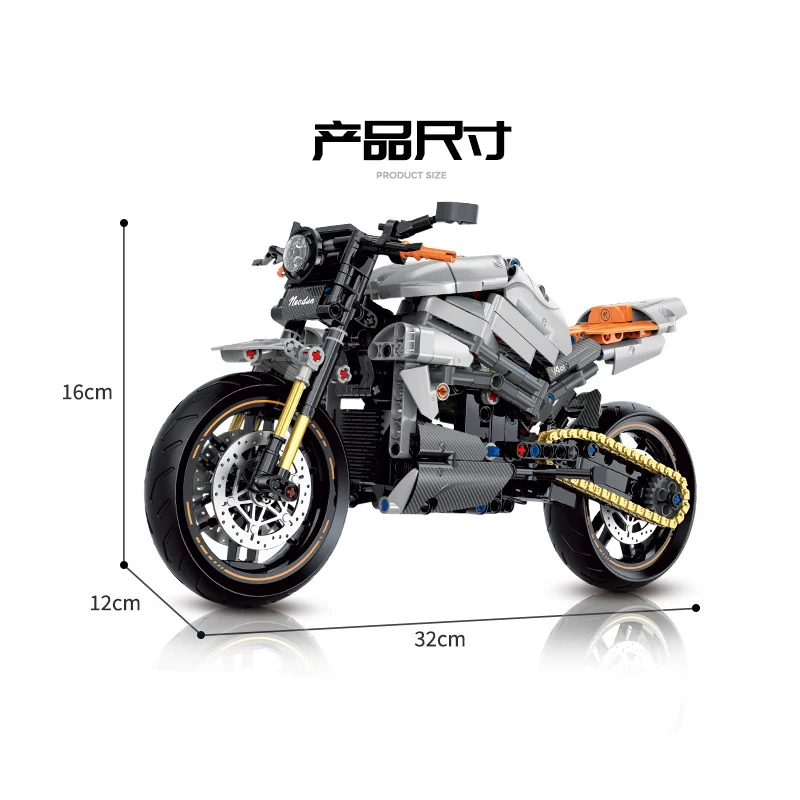 IN STOCK 60508 60509 60502 60501 Technical Motorcycle Building Blocks Bricks Assembling Model Kids Toys Gift Set