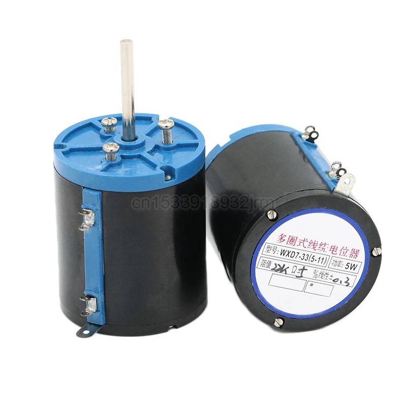 1Pcs WXD7-33 Precision 5W Multi-Turn Wire Wound Potentiometer 10 Turns WX5-11 Adjustable Resistance 1K 2K2 4K7 10K