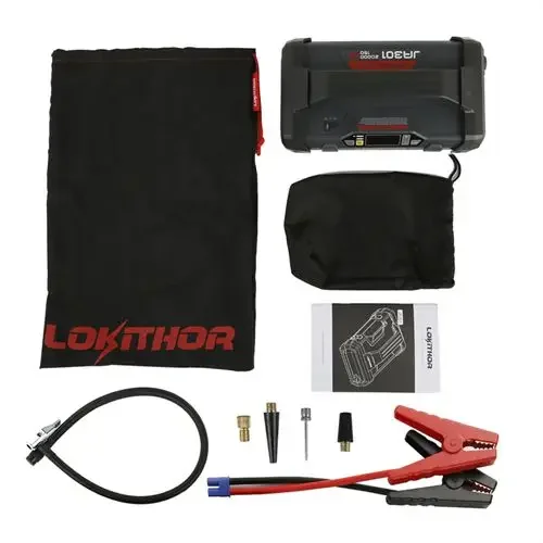 Lokithor301 12 فولت سيارة الانتقال كاتب قوة البنك 20000 مللي أمبير مع 150PSI مضخة هواء المحمولة شاحن بدء الطوارئ