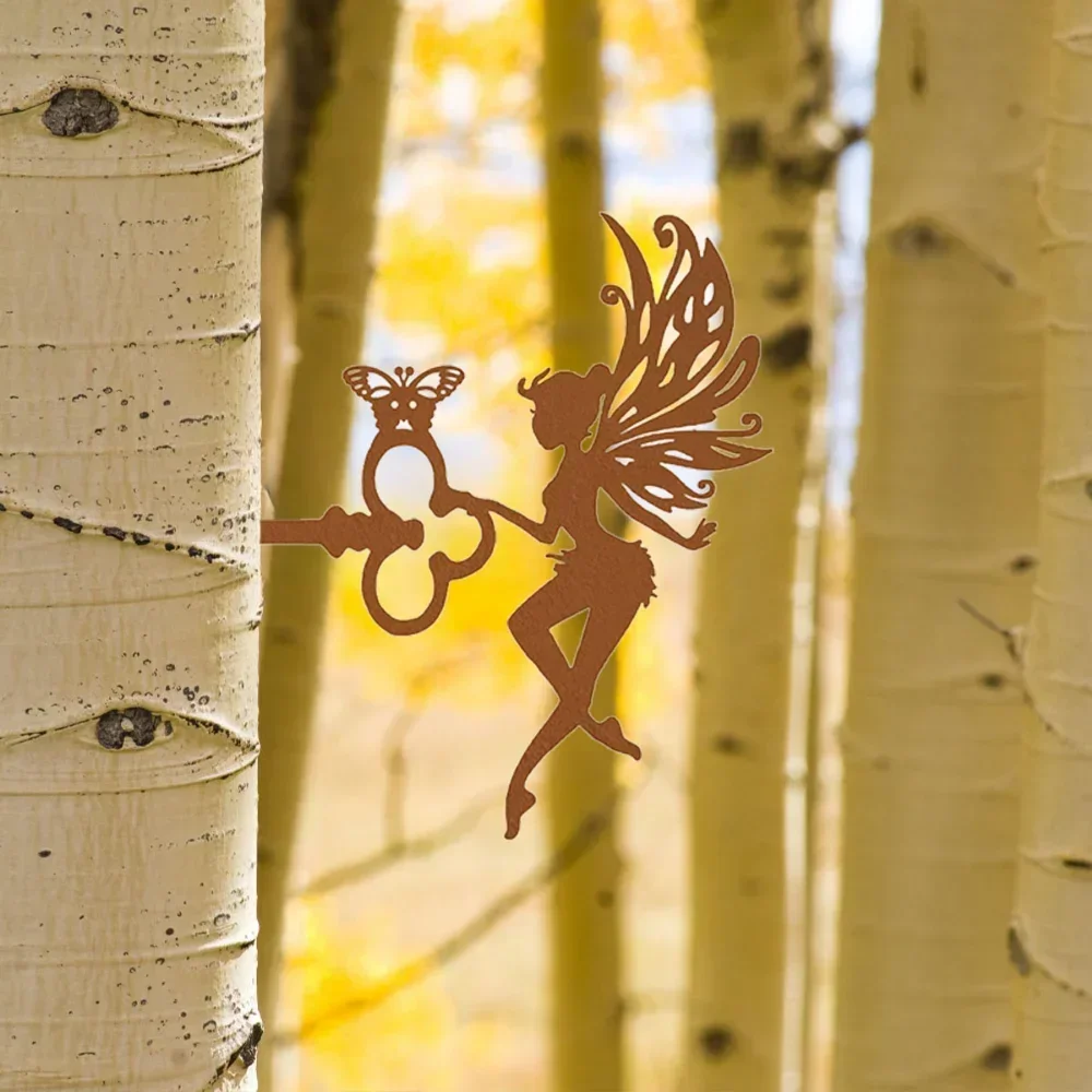 

Picking Flowers Fairy On Branch Steel Silhouette - Infuse a Touch of Elegance and Charm Decor with this Gorgeous Metal Wall Art