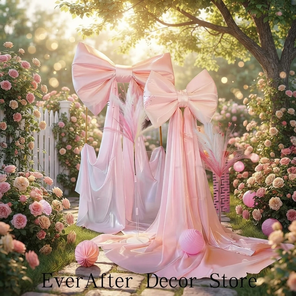 Giant Red Velvet Bow for Wedding Backdrops Engagement Wall Decoration Hall Shop Window Display Party Photography Props