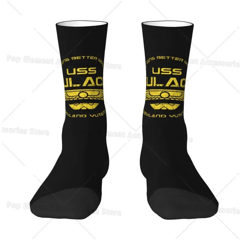 Kawaii Men's Nostromo USS Sulaco Dress Socks Unisex Comfortable Warm 3D Print Weyland Yutani Alien Movie Crew Socks