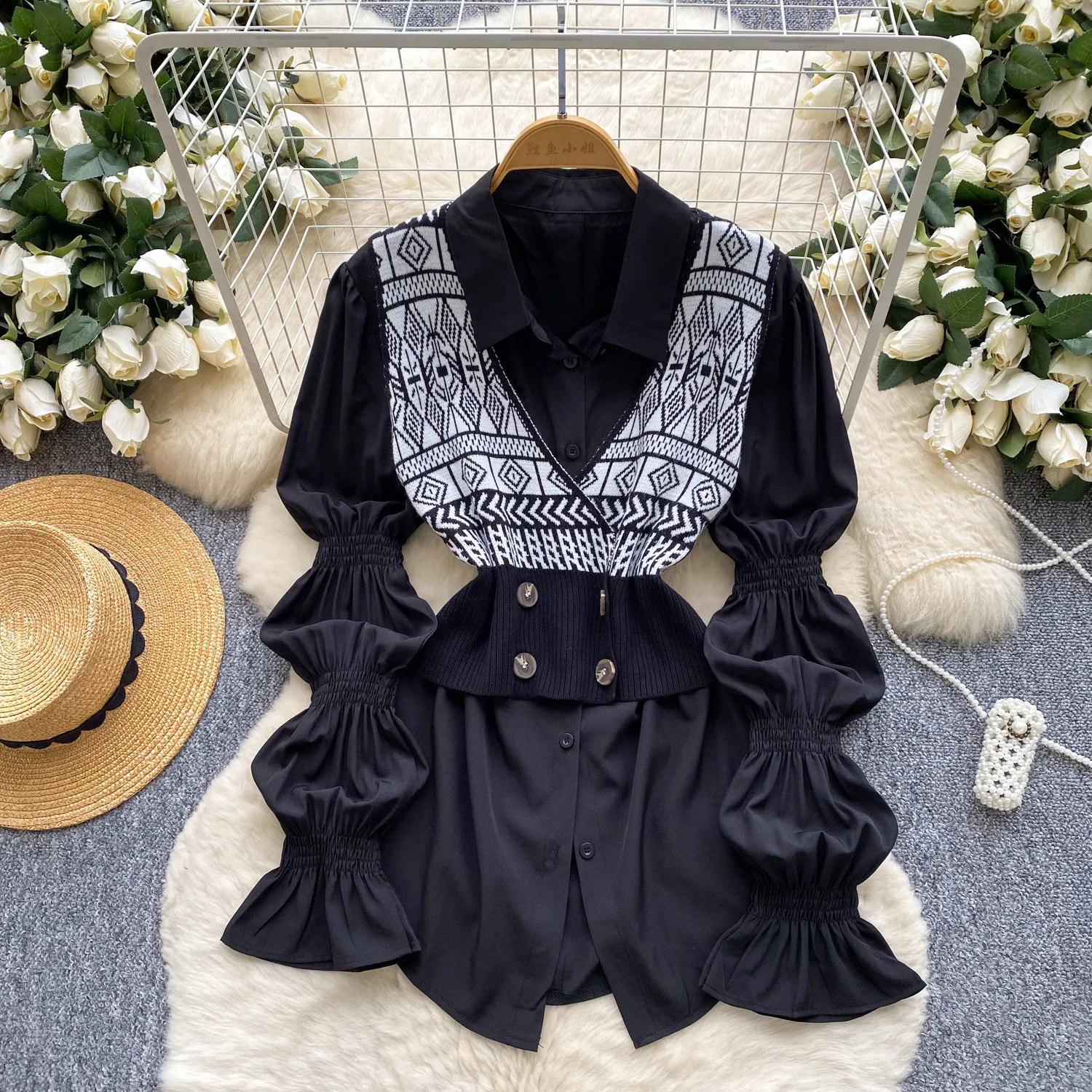 Women Blouses Shirt Turn Down Collar Full Sleeve Tops Slim Fit Work Y2k Streetwear Elegant Shirts Casual Tight Waist Autumn