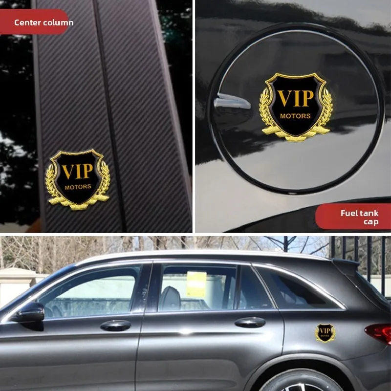 

Car Body Center Pillar VIP Metal Badge,Occlusion Scratches Covering Sticker,Wheat Ear Shape Car Window Trim Stickers Accessories